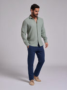 CAMISA LINO VERDE MANGA LARGA SASTRERÍA MARK BELLUCCI