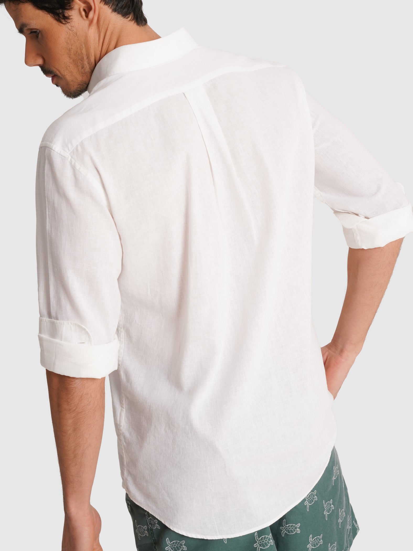 CAMISA MR BLANCA MANGA LARGA REGULAR FIT. AZUL