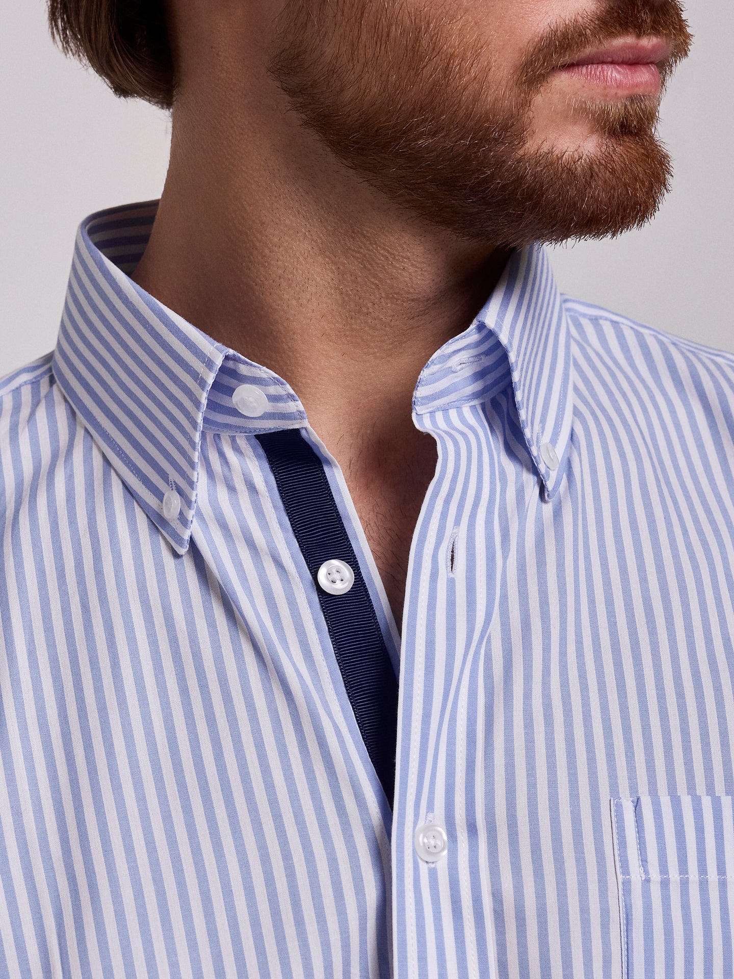 CAMISA ALGODÓN AZUL MANGA LARGA REGULAR FIT MR. AZUL