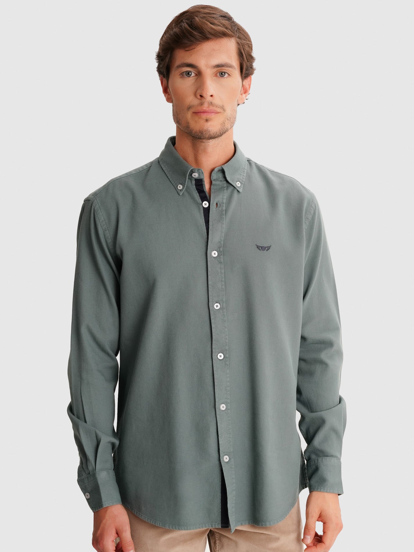 GREEN REGULAR FIT MR SHIRT. BLUE