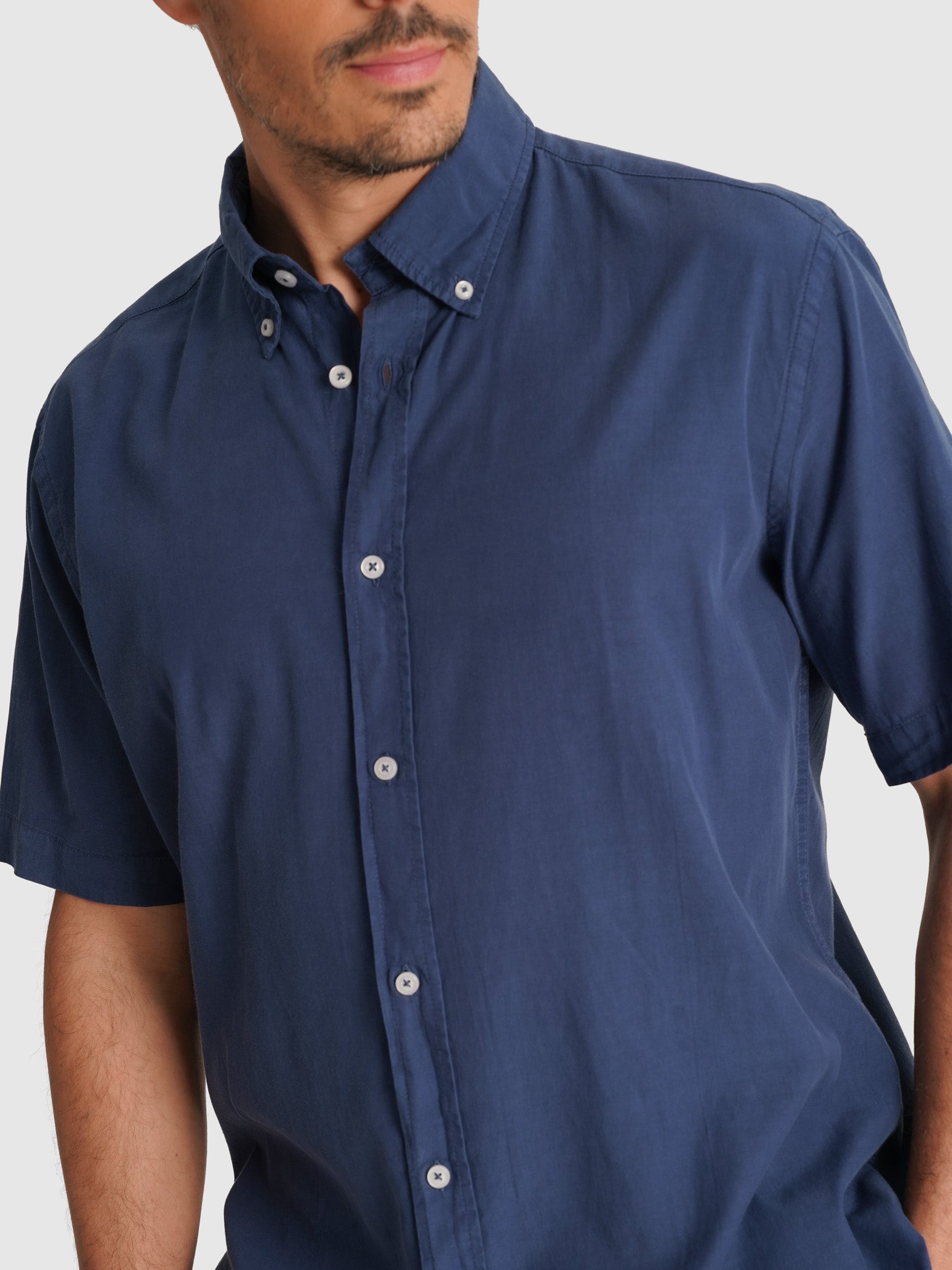 CAMISA POPELINA AZUL MANGA CORTA REGULAR FIT MR. AZUL