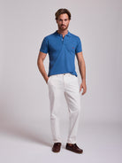 WHITE COTTON TROUSERS REGULAR FIT MR. BLUE