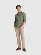 TAILORED FIT LONG SLEEVE GREEN SHIRT MARK BELLUCCI