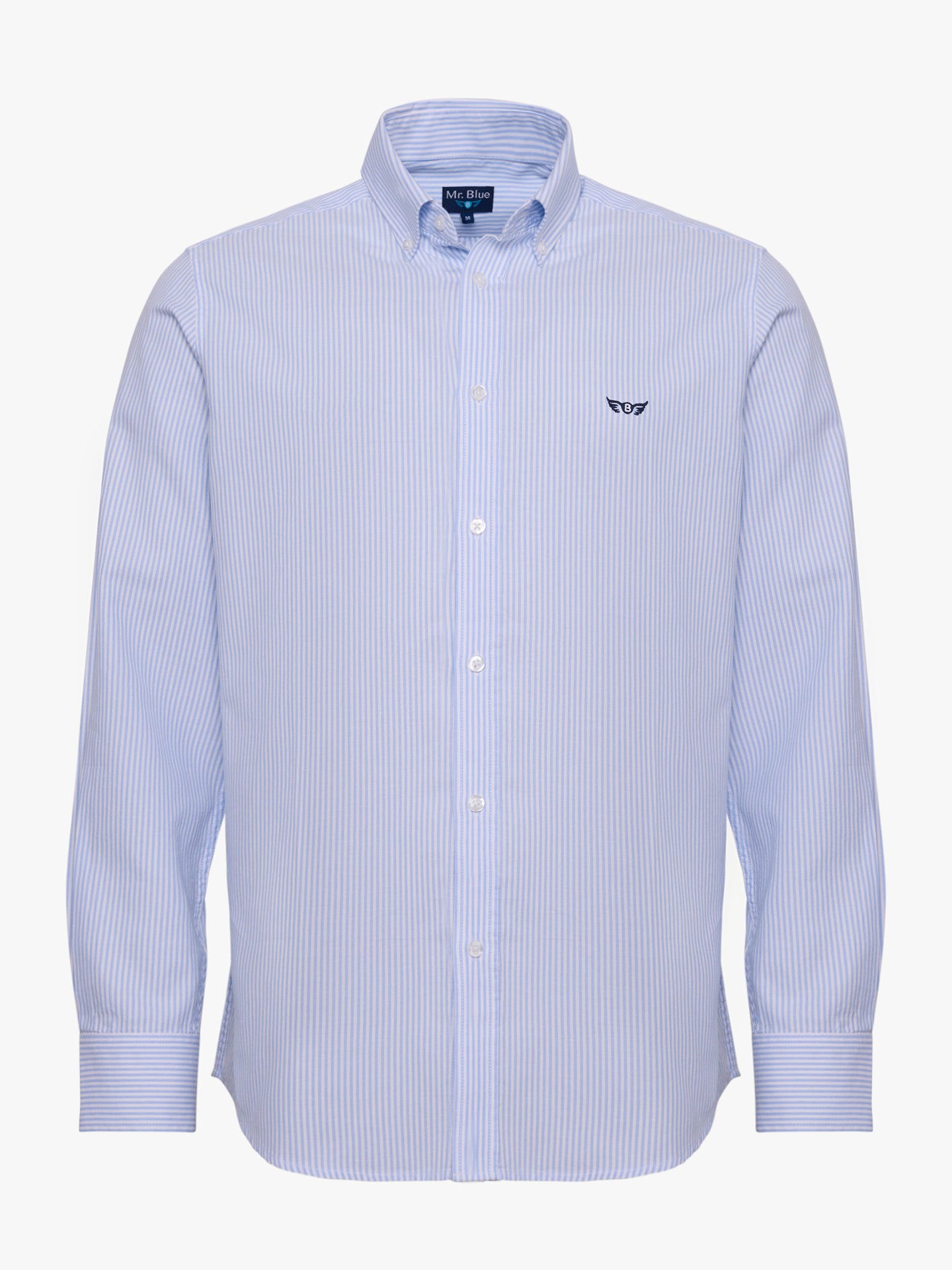 CAMISA ALGODÓN AZUL MANGA LARGA REGULAR FIT MR. AZUL