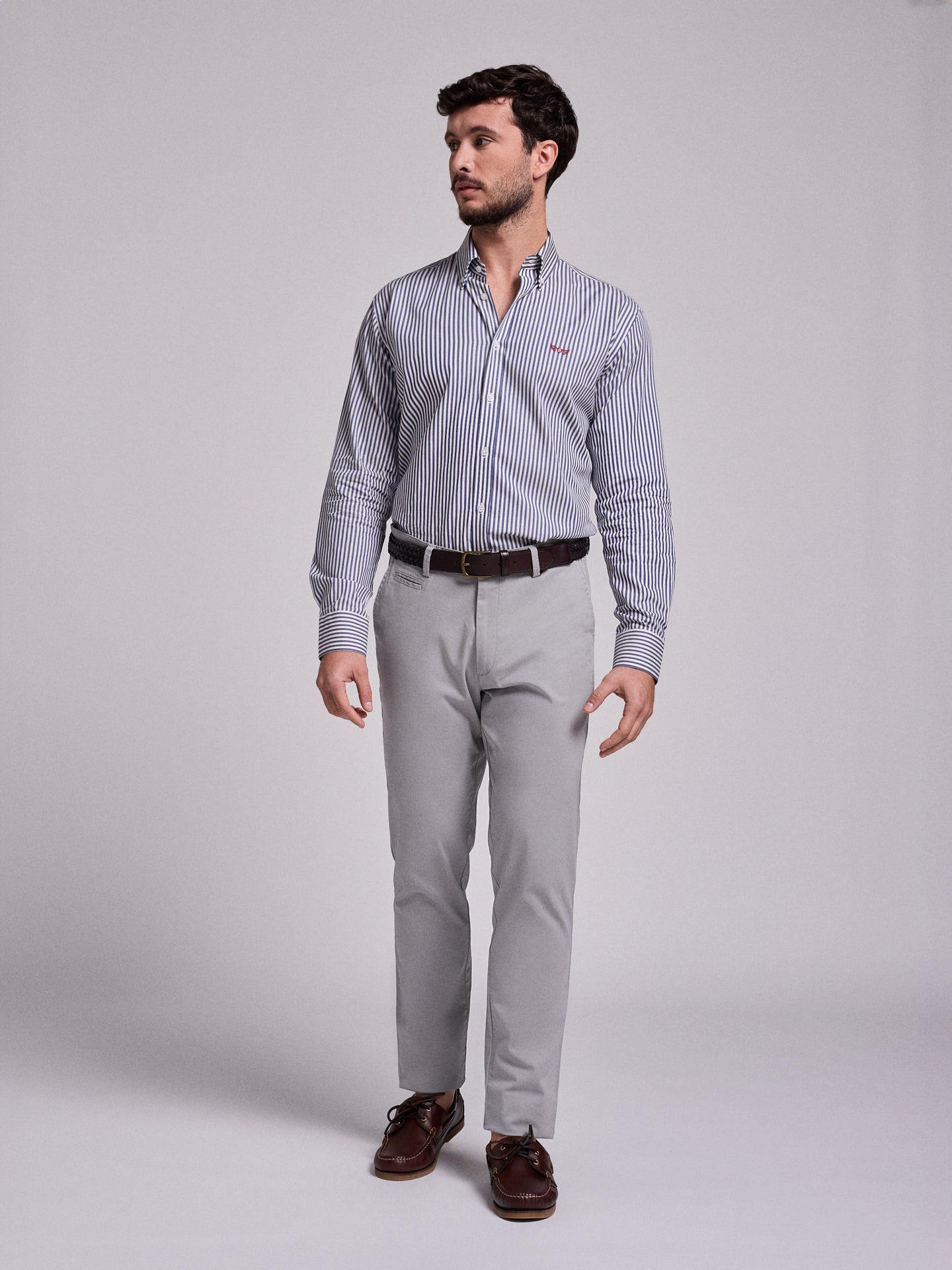 CAMISA ALGODÓN AZUL MANGA LARGA REGULAR FIT MR. AZUL