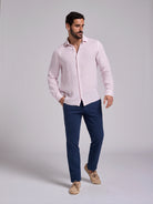 CAMISA LINO ROSA MANGA LARGA SASTRERÍA MARK BELLUCCI
