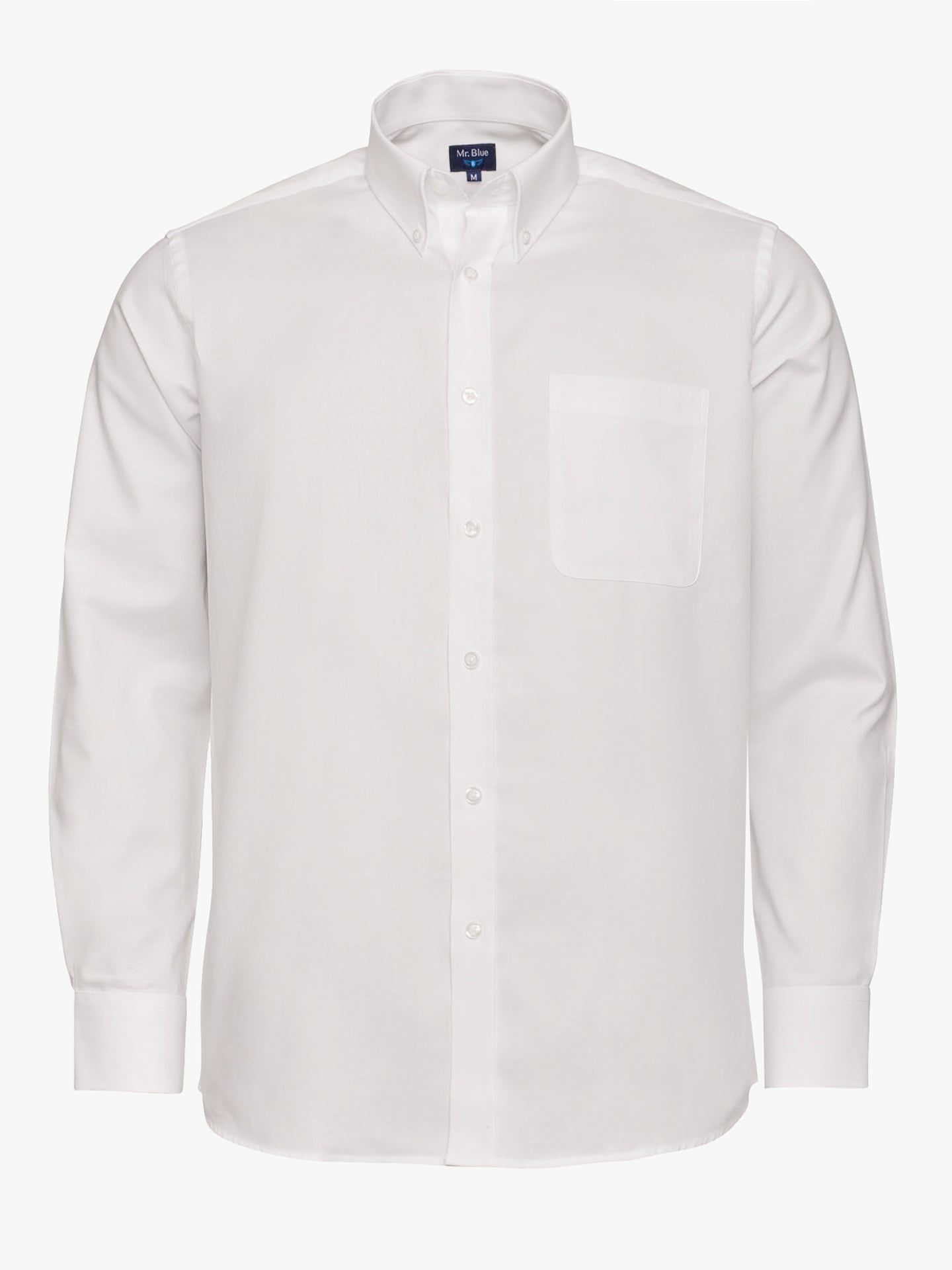 CAMISA ALGODÓN BLANCA MANGA LARGA REGULAR FIT MR. AZUL