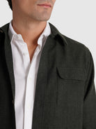 Sobrecamisa Lã Verde Manga Comprida Regular Fit Mr. Blue