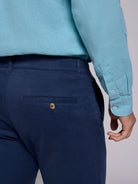 REGULAR FIT BLUE COTTON TROUSERS MARK BELLUCCI