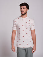 CAMISETA DE ALGODÓN BLANCA MANGA CORTA REGULAR FIT MR. AZUL