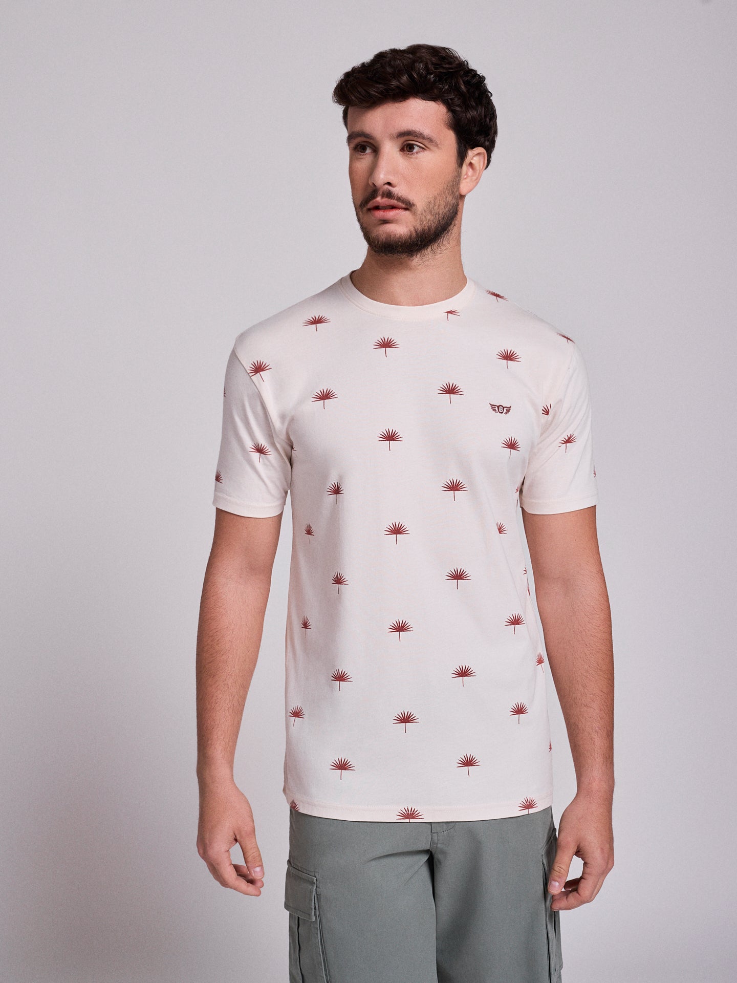 CAMISETA DE ALGODÓN BLANCA MANGA CORTA REGULAR FIT MR. AZUL
