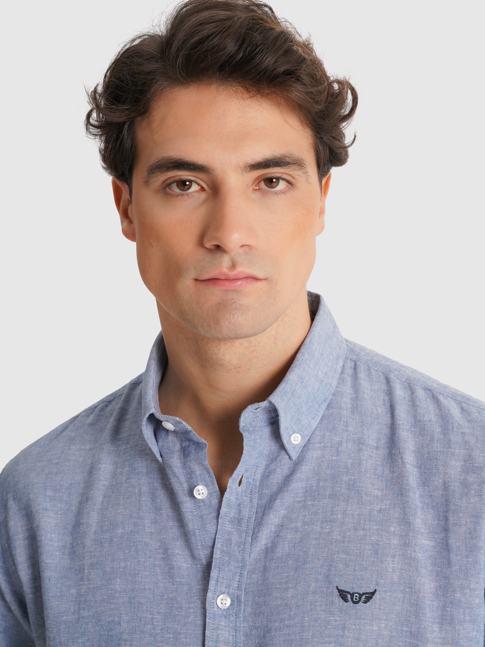 CAMISA MR AZUL MANGA LARGA REGULAR FIT. AZUL