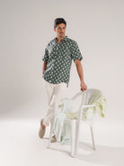 CAMISA VERDE MANGA CORTA REGULAR FIT MR. AZUL