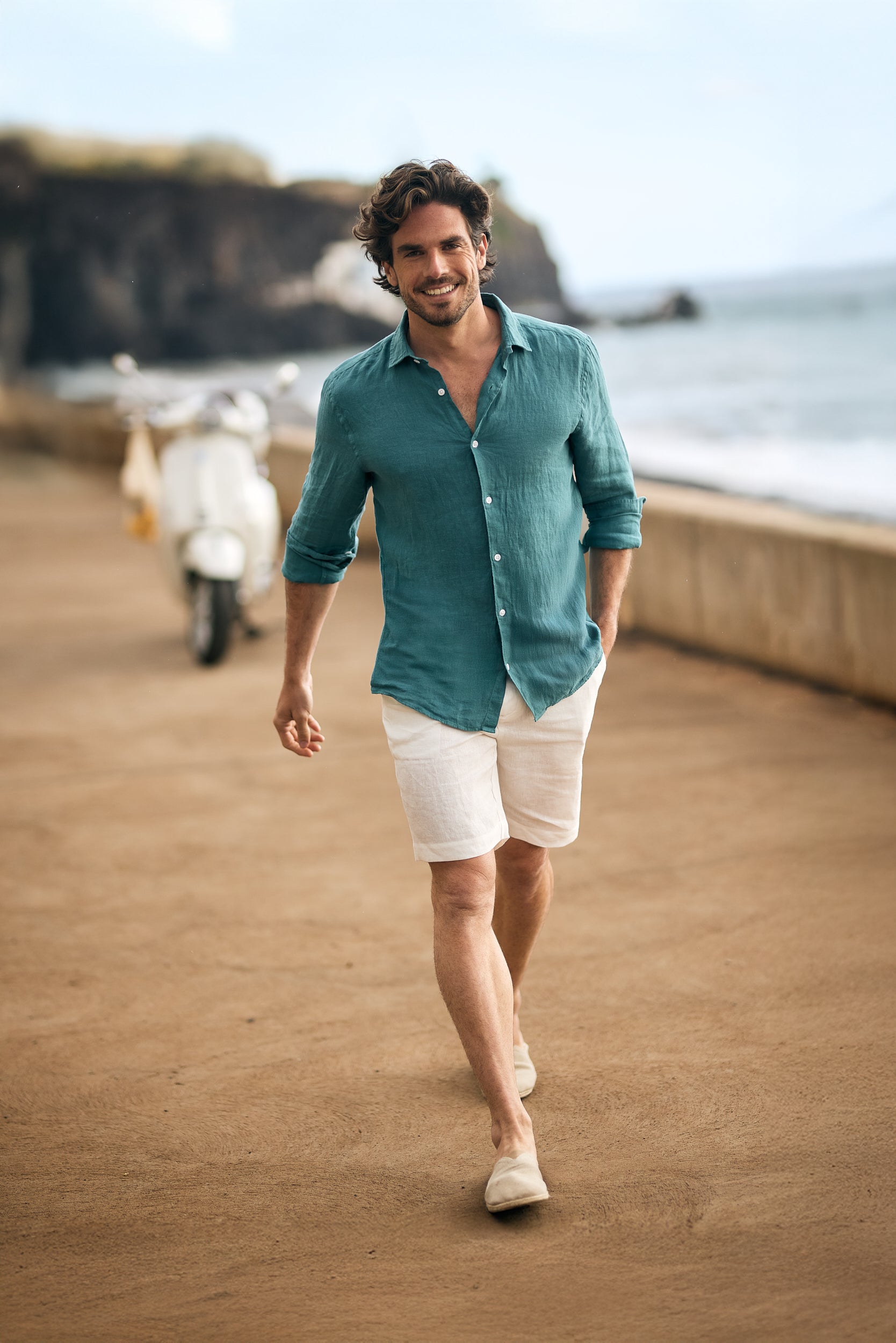 TAILORED FIT LONG SLEEVE GREEN SHIRT MARK BELLUCCI