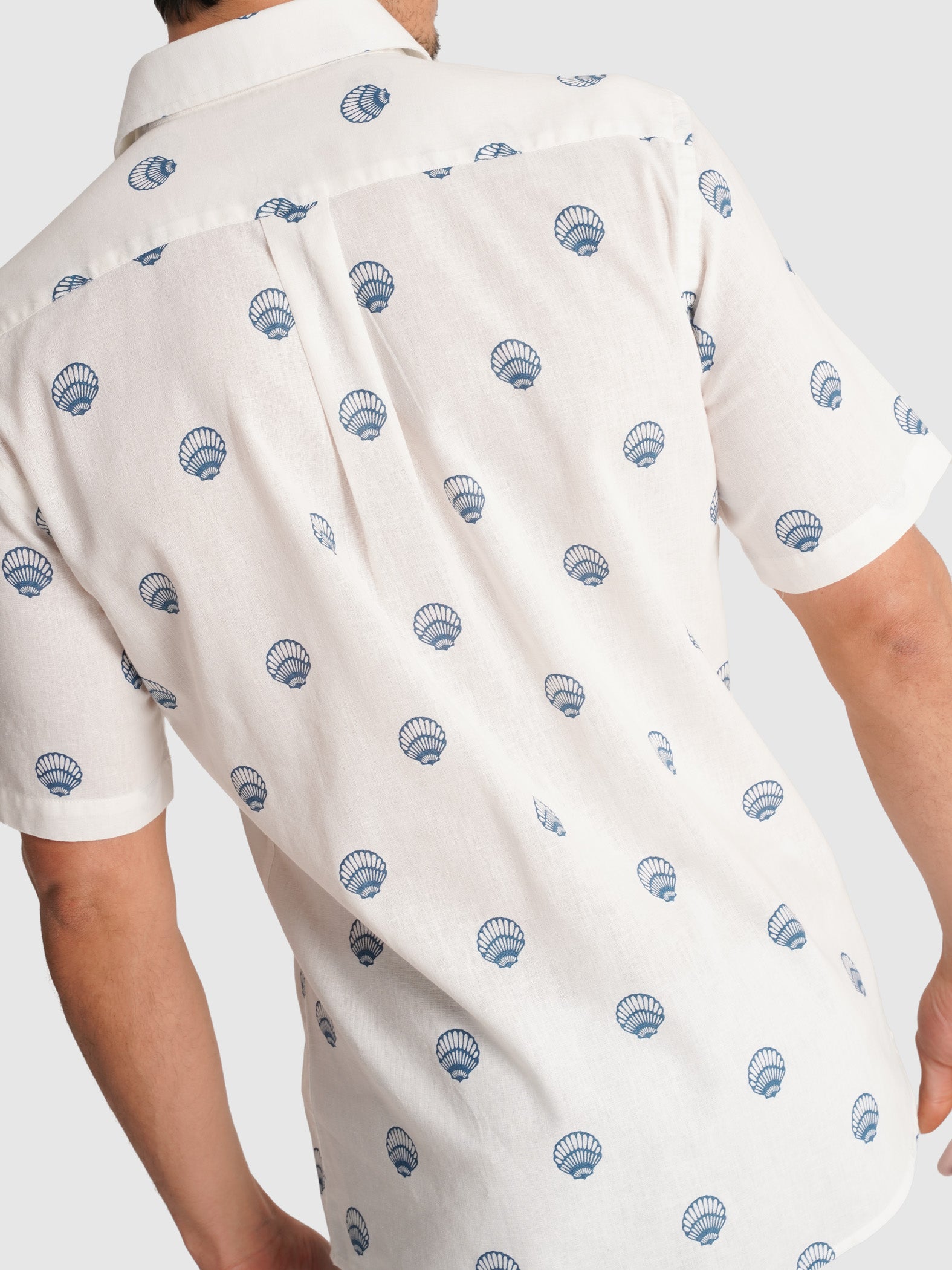 CAMISA CRUDA MANGA CORTA REGULAR FIT MR. AZUL