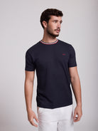 CAMISETA ALGODÓN AZUL MANGA CORTA REGULAR FIT MR. AZUL