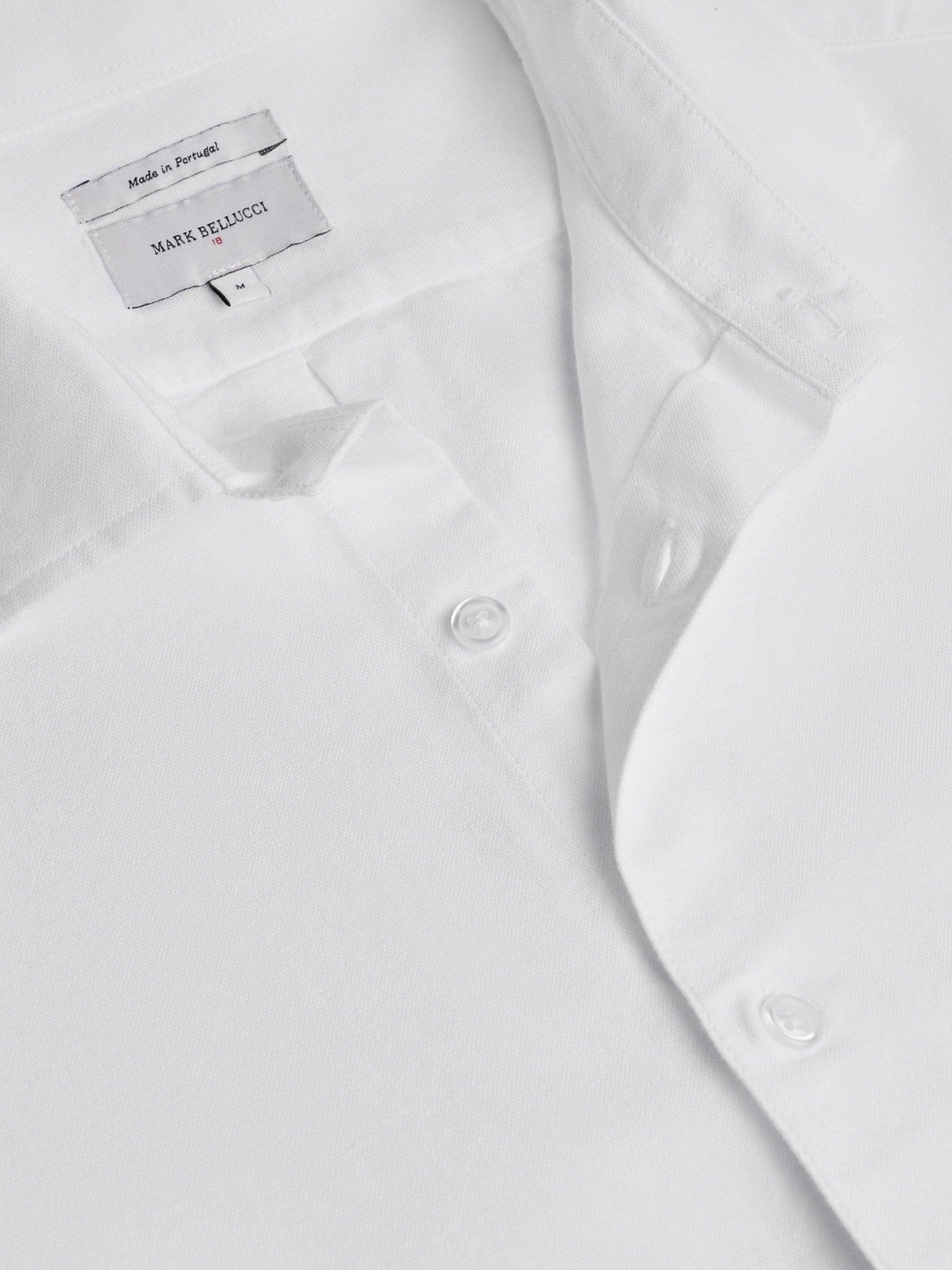 WHITE COTTON SHIRT LONG SLEEVE REGULAR FIT MARK BELLUCCI