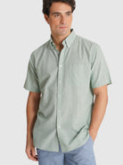 GREEN SHIRT SHORT SLEEVE REGULAR FIT MR. BLUE