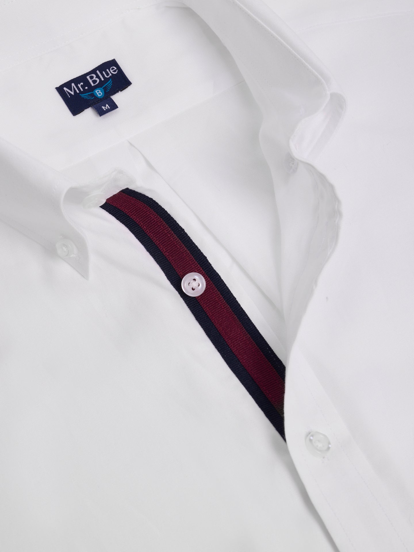 CAMISA ALGODÓN BLANCA MANGA LARGA REGULAR FIT MR. AZUL