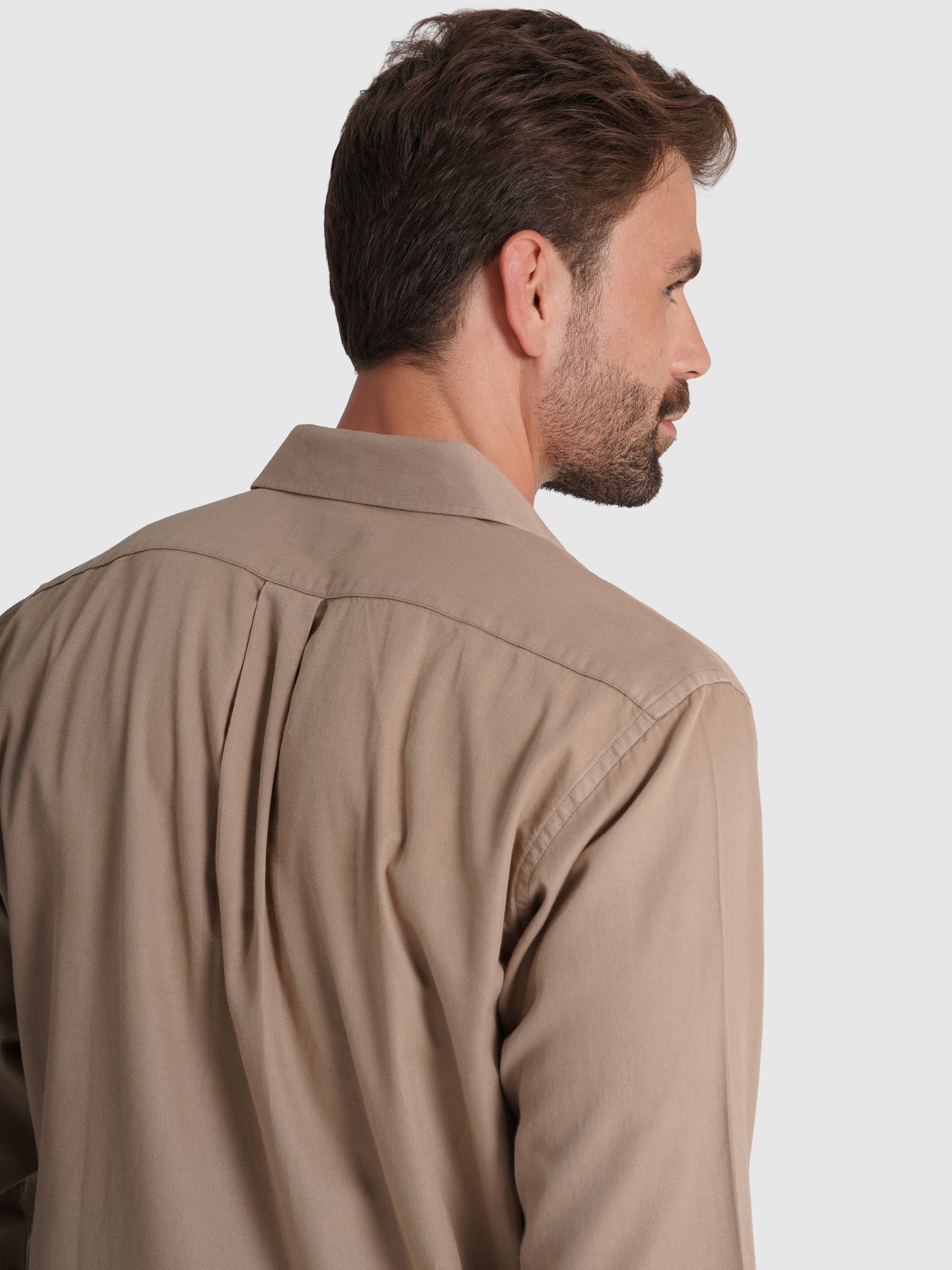 CAMISA ALGODÓN BEIGE MANGA LARGA REGULAR FIT MARK BELLUCCI