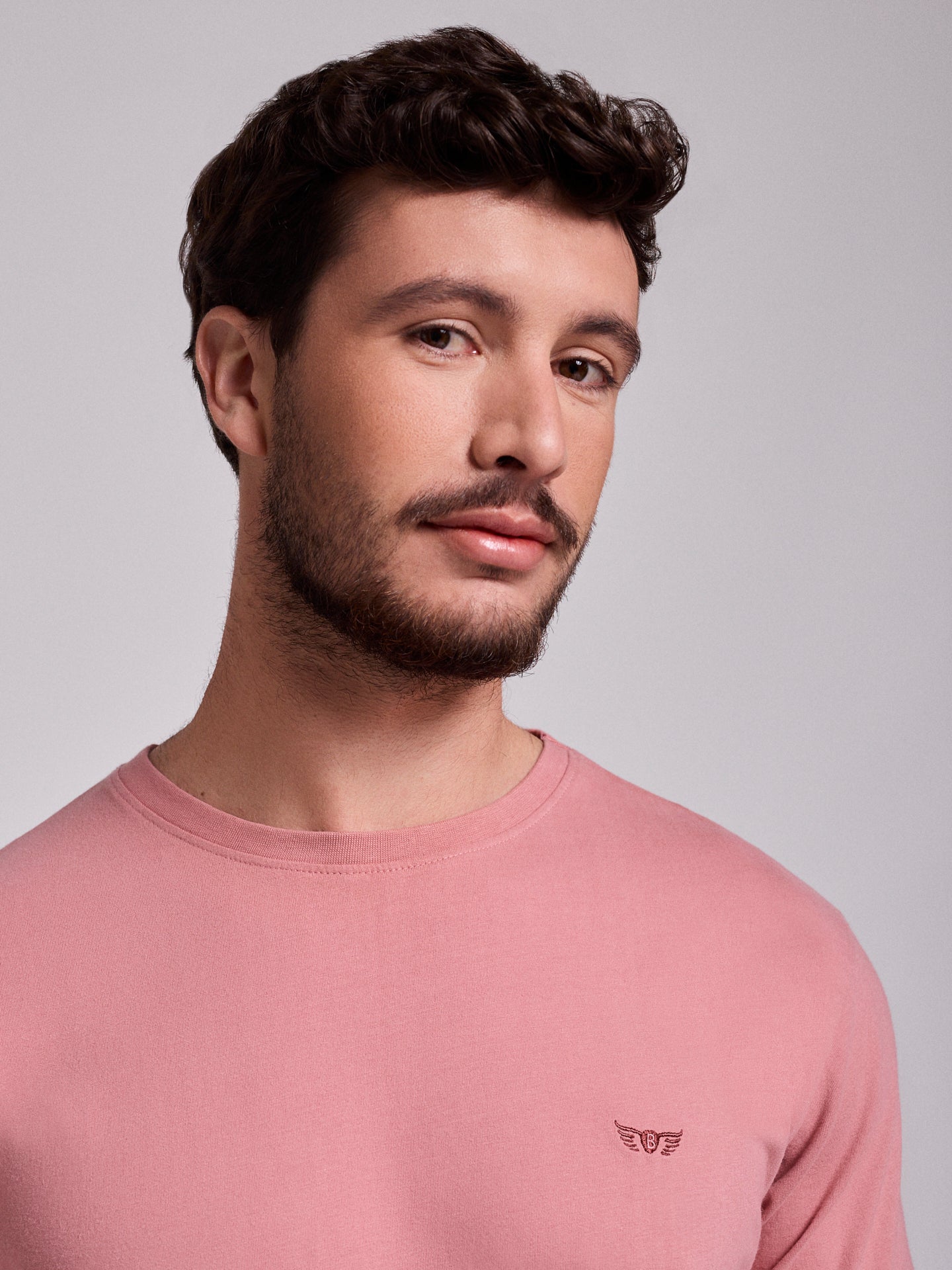 PINK COTTON T-SHIRT SHORT SLEEVE REGULAR FIT MR. BLUE