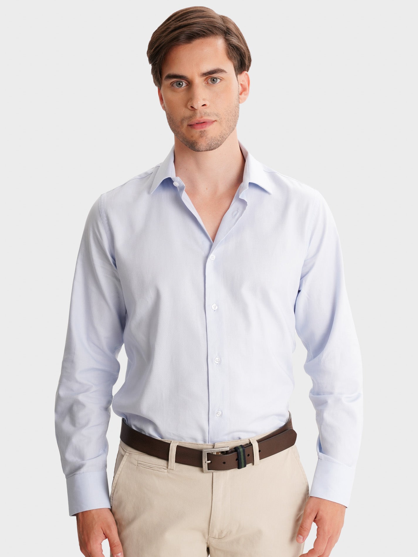 CAMISA MR AZUL SLIM FIT. AZUL
