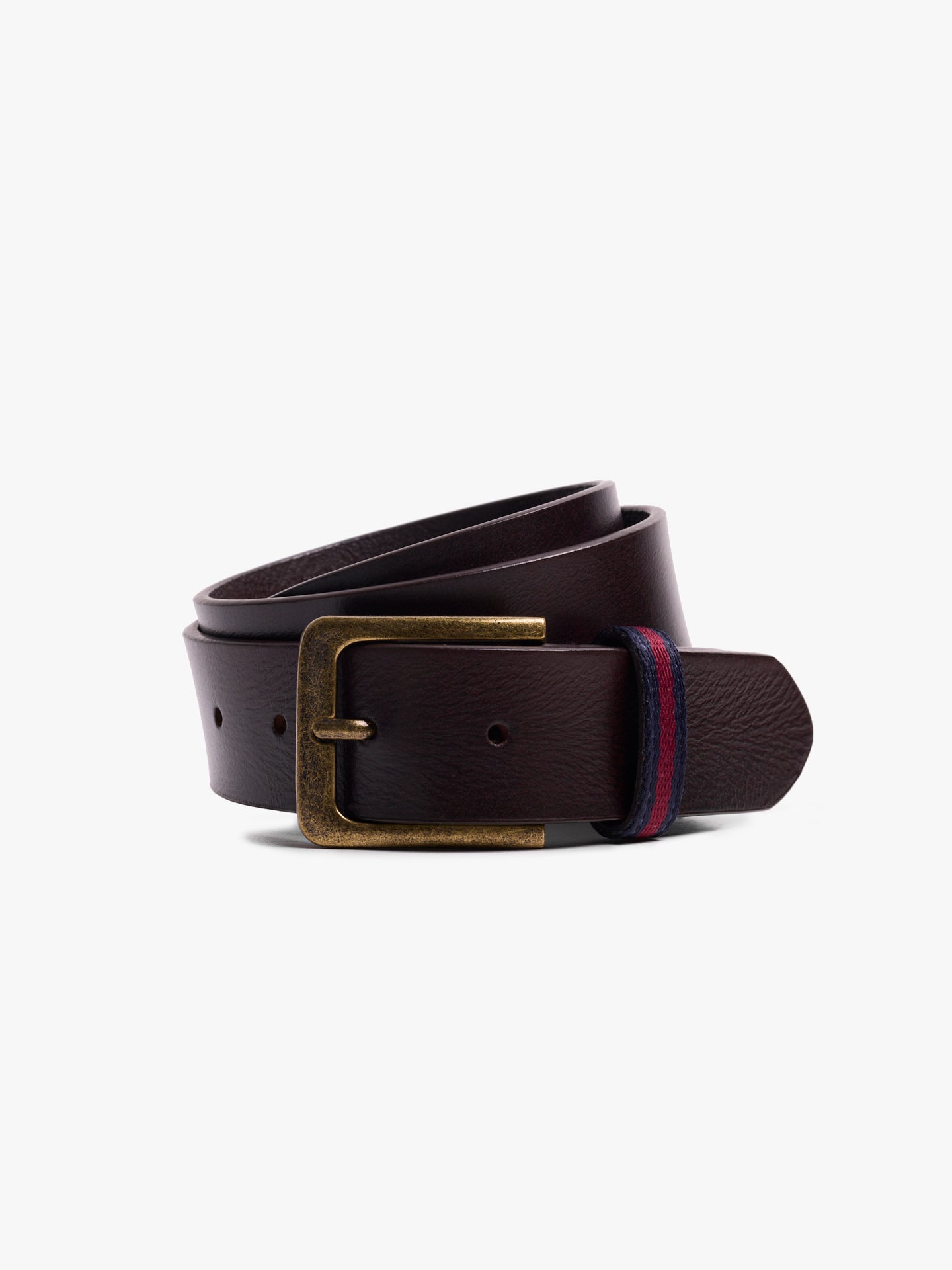 CINTO PELE CASTANHO REGULAR FIT MR. BLUE