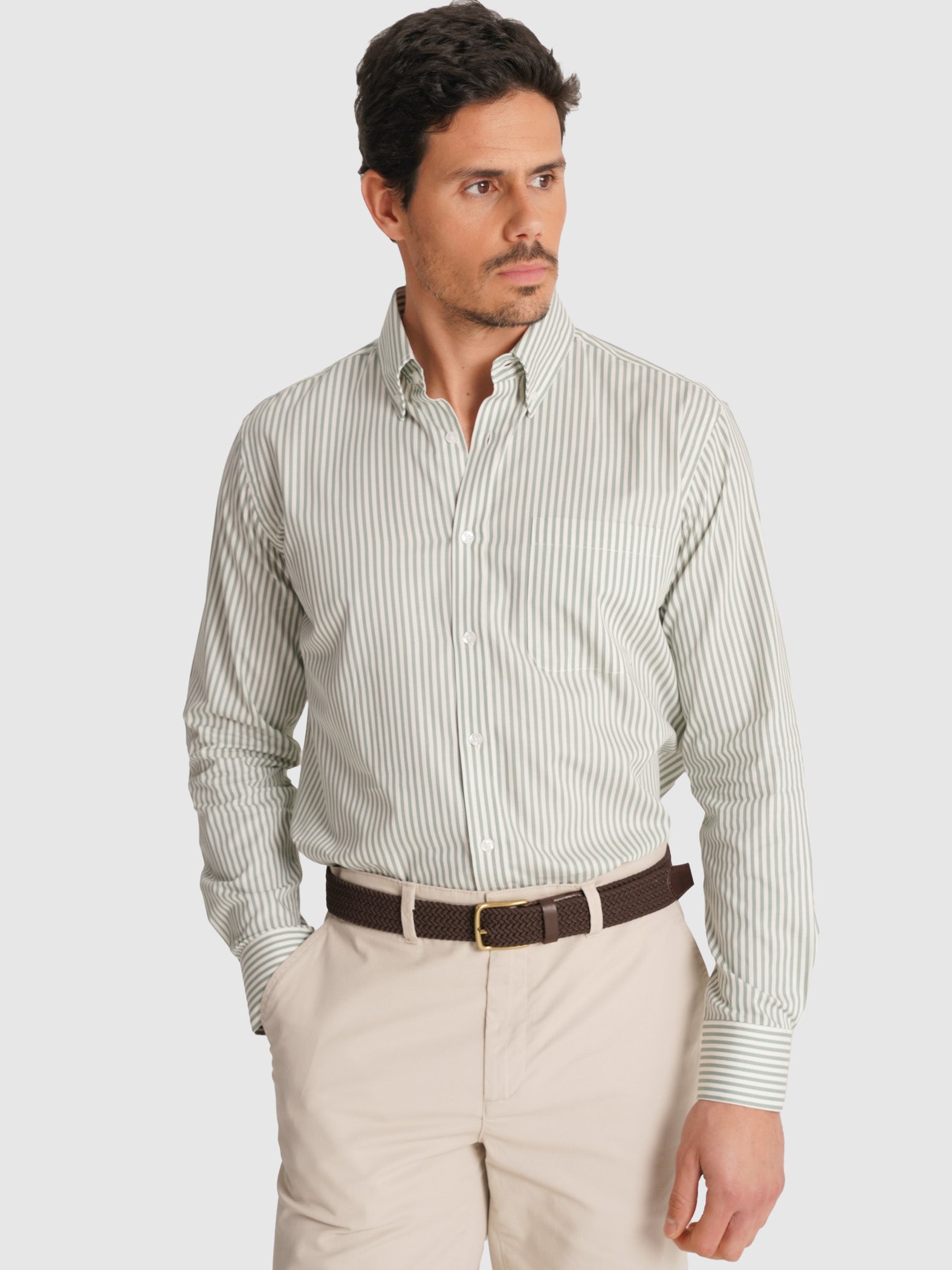 LONG SLEEVE GREEN SHIRT REGULAR FIT MR. BLUE