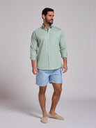 CAMISA ALGODÓN VERDE MANGA LARGA REGULAR FIT MR. AZUL
