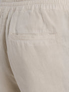 BEIGE LINEN REGULAR FIT TROUSERS MARK BELLUCCI