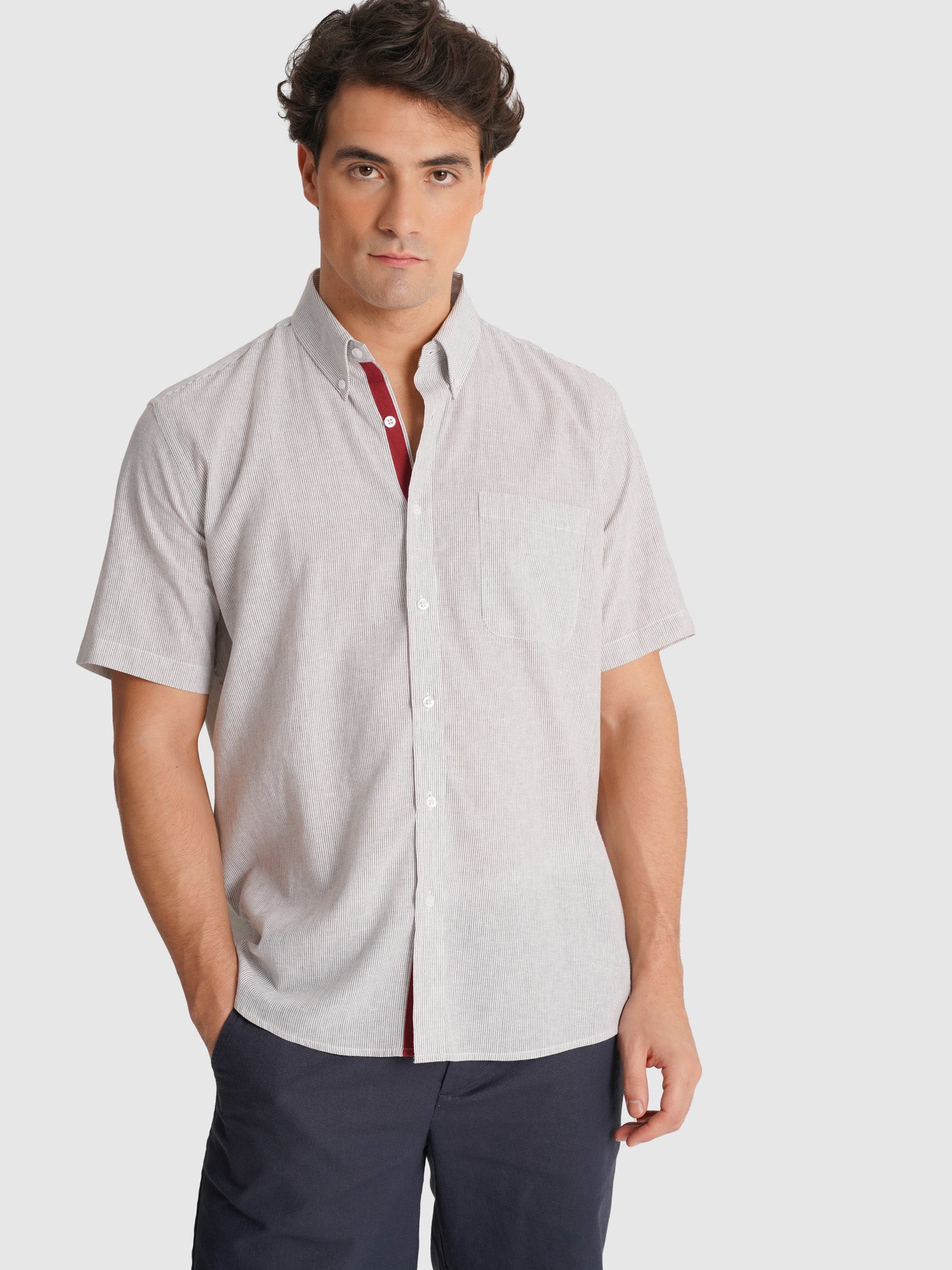 GRAY SHORT SLEEVE REGULAR FIT MR. BLUE