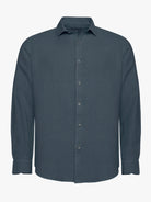 CAMISA LINO AZUL MANGA LARGA SASTRERÍA MARK BELLUCCI