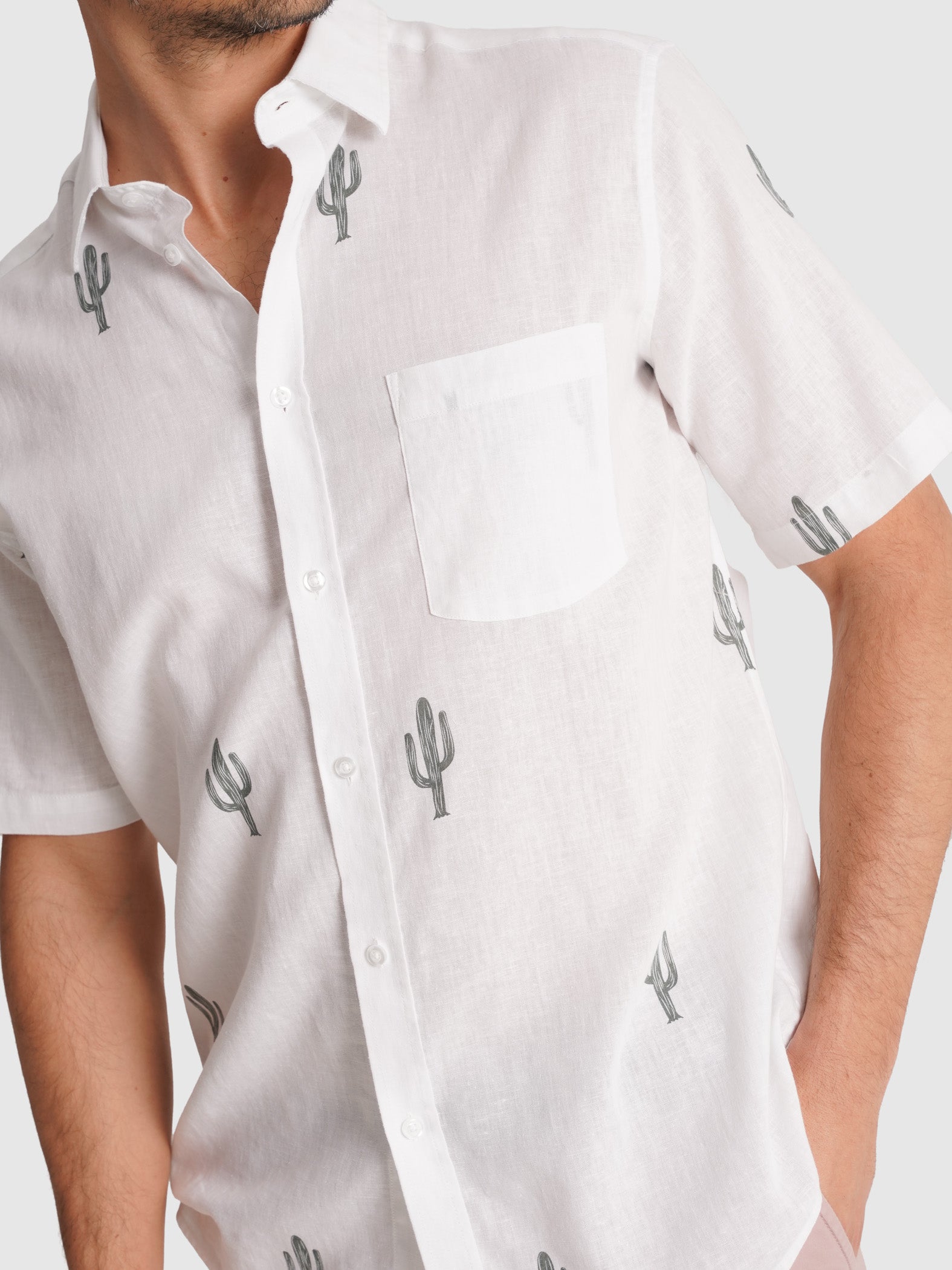 CAMISA CRUDA MANGA CORTA REGULAR FIT MR. AZUL