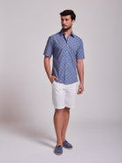 BLUE COTTON SHIRT SHORT SLEEVE REGULAR FIT MR. BLUE