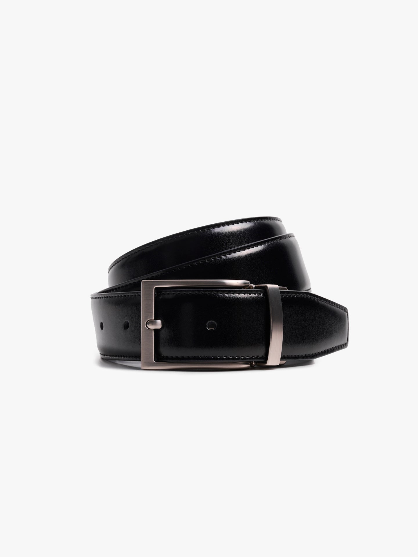 BLACK LEATHER BELT REGULAR FIT MR. BLUE