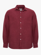 CAMISA LINHO BORDEAUX MANGA COMPRIDA TAILORED FIT MARK BELLUCCI