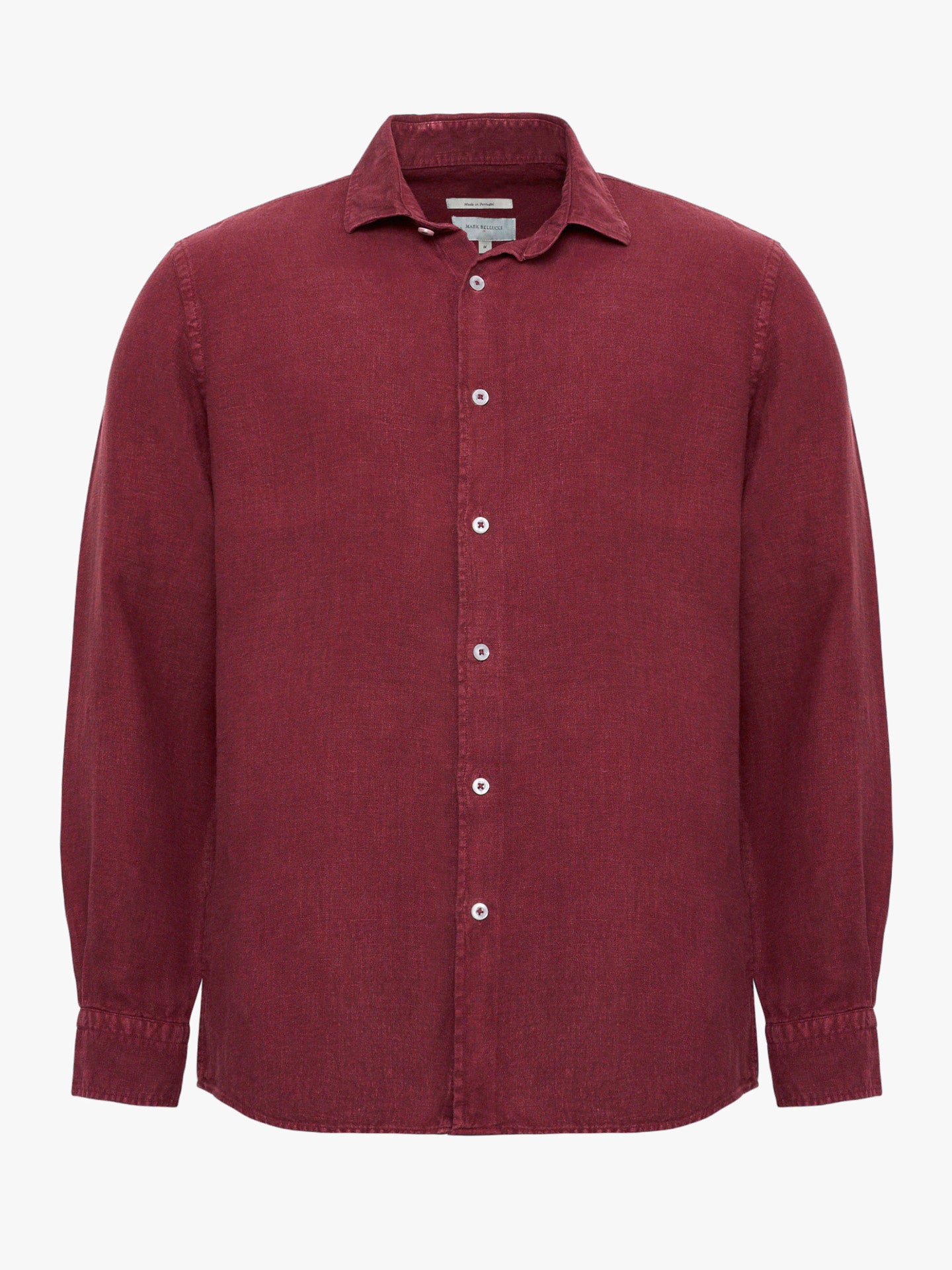 CAMISA LINHO BORDEAUX MANGA COMPRIDA TAILORED FIT MARK BELLUCCI
