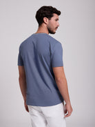 CAMISETA ALGODÓN AZUL MANGA CORTA REGULAR FIT MR. AZUL