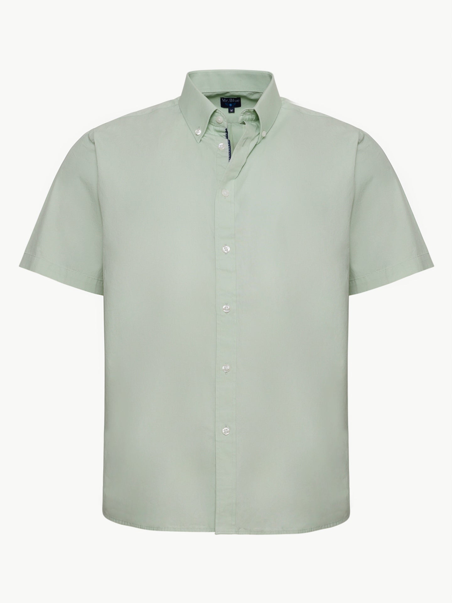 CAMISA ALGODÓN VERDE MANGA CORTA REGULAR FIT MR. AZUL