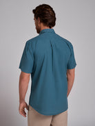GREEN COTTON SHIRT SHORT SLEEVE REGULAR FIT MR. BLUE
