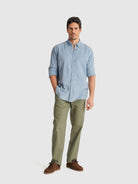 CAMISA MR AZUL MANGA LARGA REGULAR FIT. AZUL