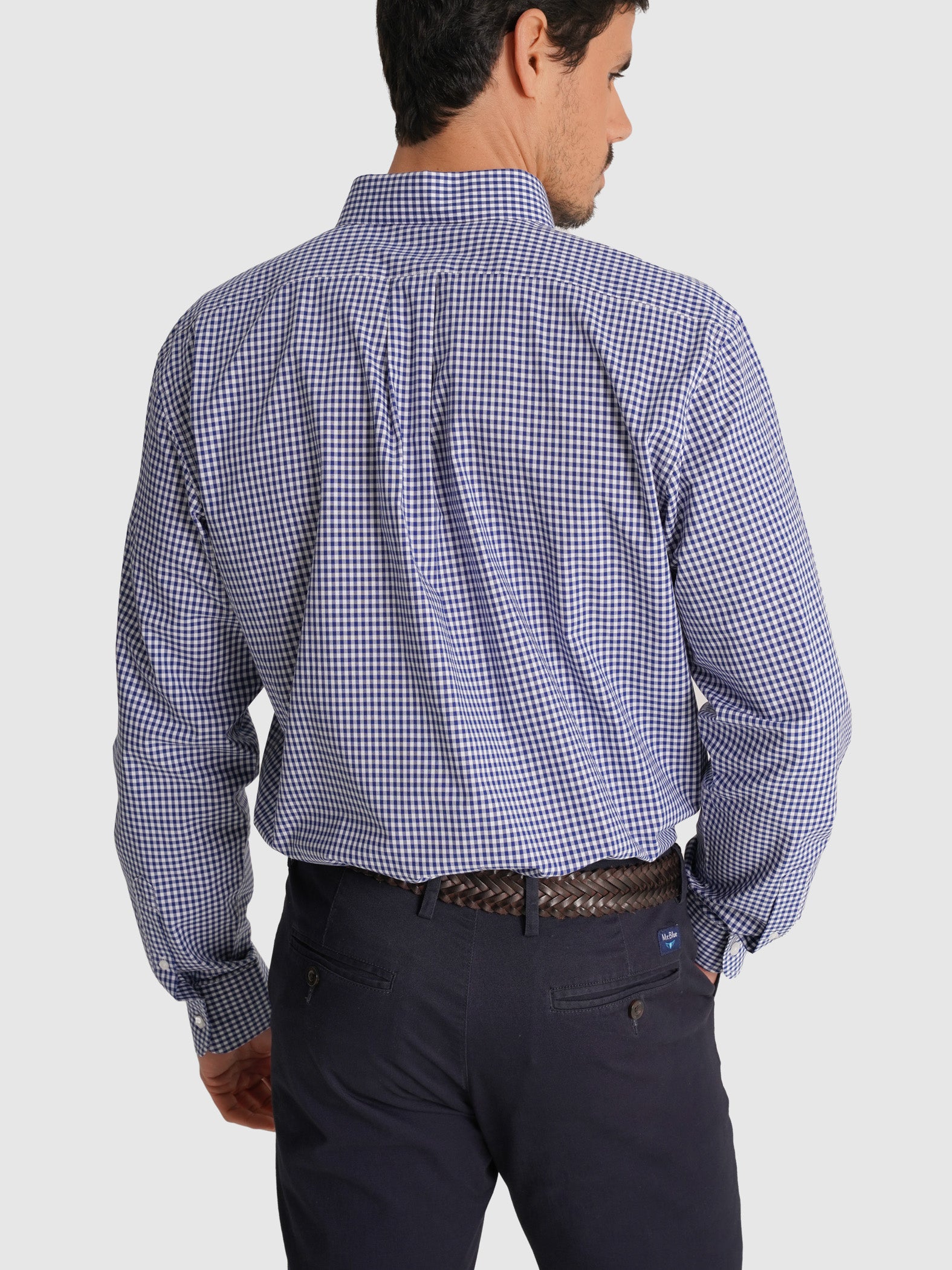 BLUE LONG SLEEVE REGULAR FIT MR SHIRT. BLUE