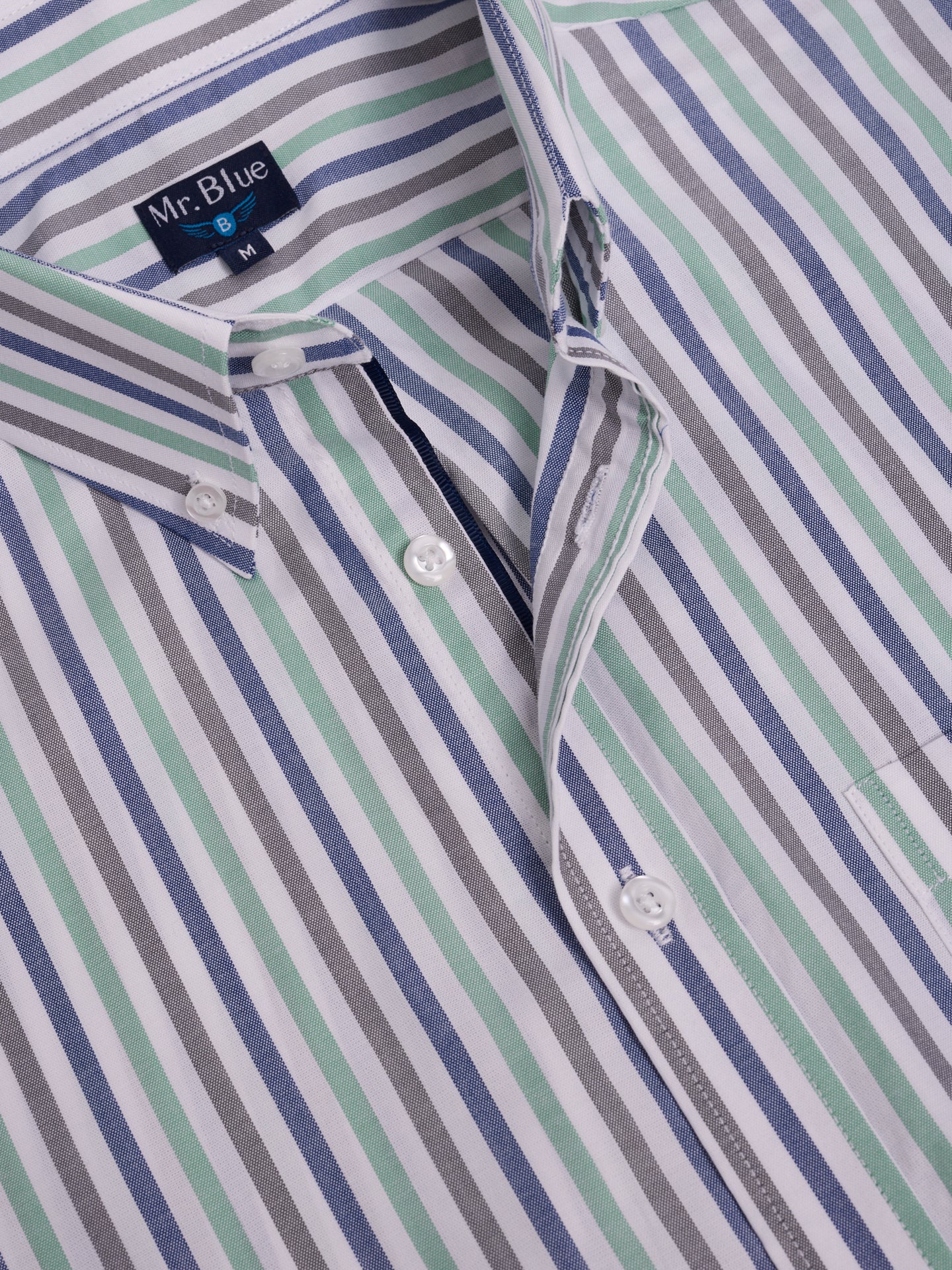 CAMISA ALGODÓN AZUL MANGA LARGA REGULAR FIT MR. AZUL
