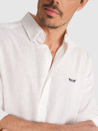 CAMISA MR BLANCA MANGA LARGA REGULAR FIT. AZUL