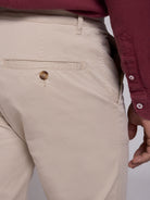 BEIGE COTTON REGULAR FIT TROUSERS MARK BELLUCCI