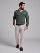 JERSEY DE ALGODÓN VERDE MANGA LARGA REGULAR FIT MR. AZUL