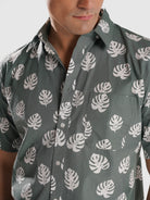 GREEN SHIRT SHORT SLEEVE REGULAR FIT MR. BLUE