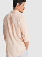 AJUSTE REGULAR SR. CAMISA NARANJA DE MANGA LARGA. AZUL