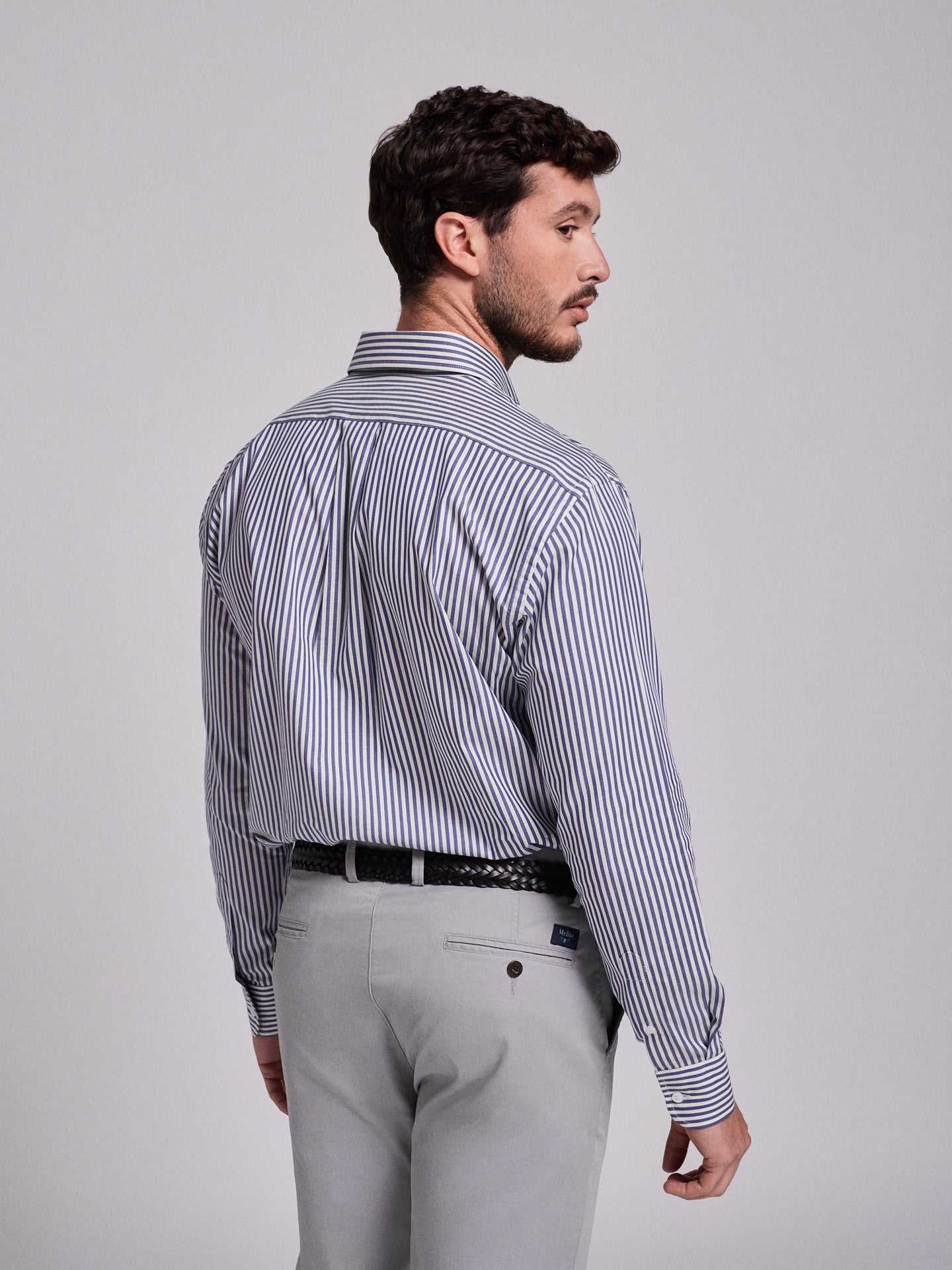CAMISA ALGODÓN AZUL MANGA LARGA REGULAR FIT MR. AZUL
