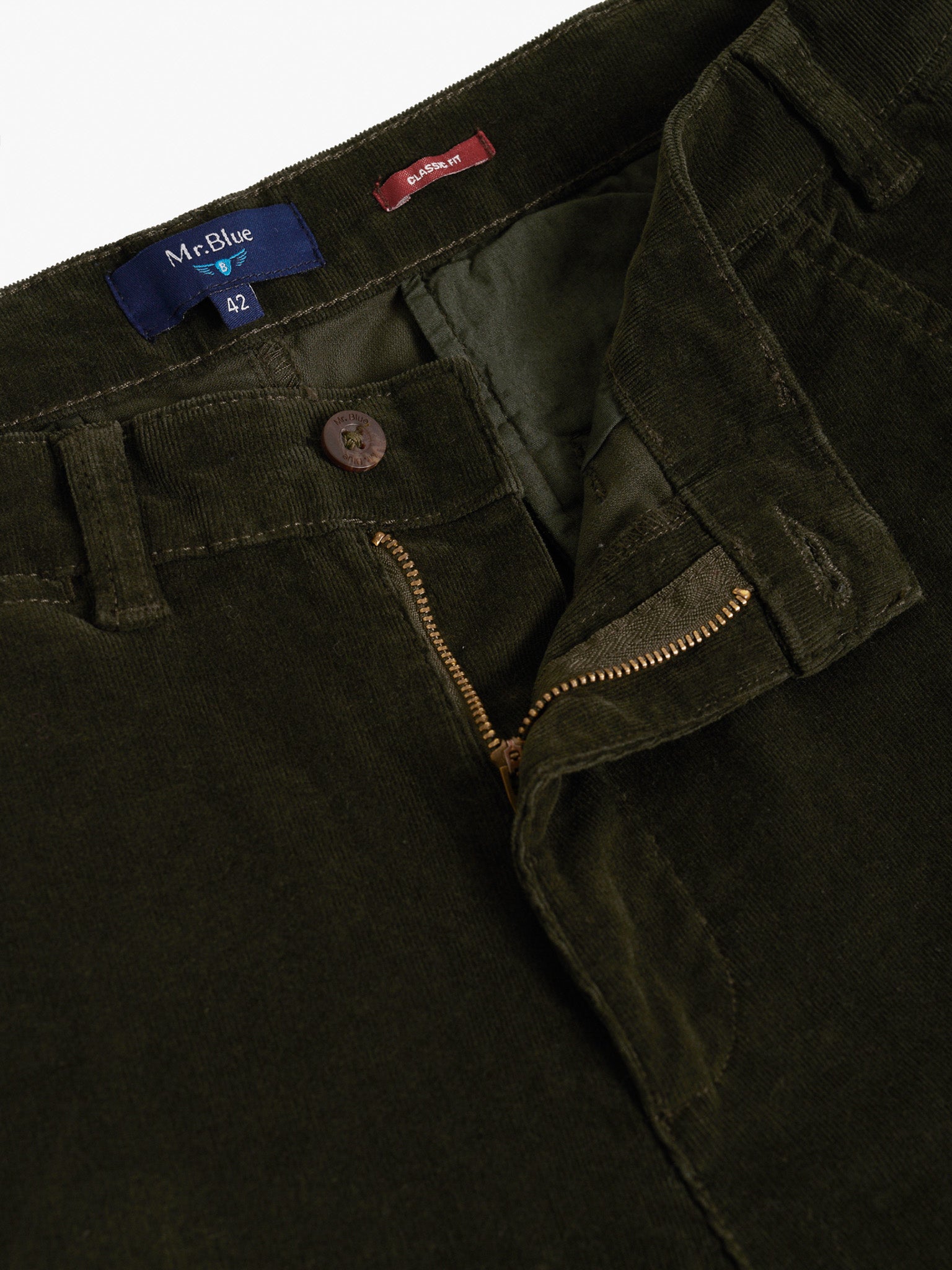 Calça Algodão Verdes Regular Fit Mr. Blue